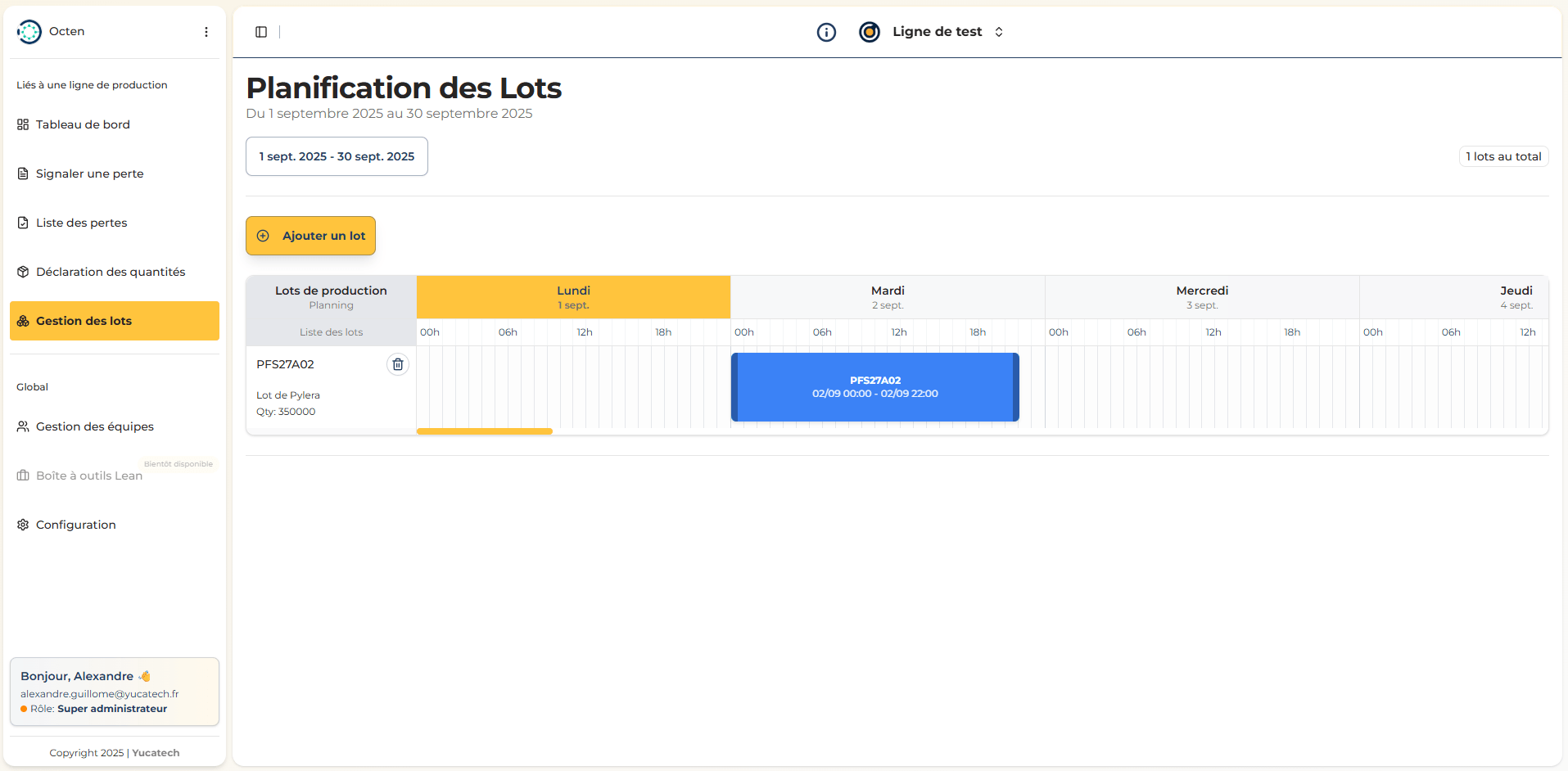 Gestion des lots